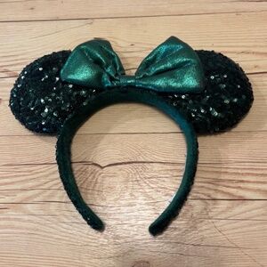 Dark green sequin Disney ears